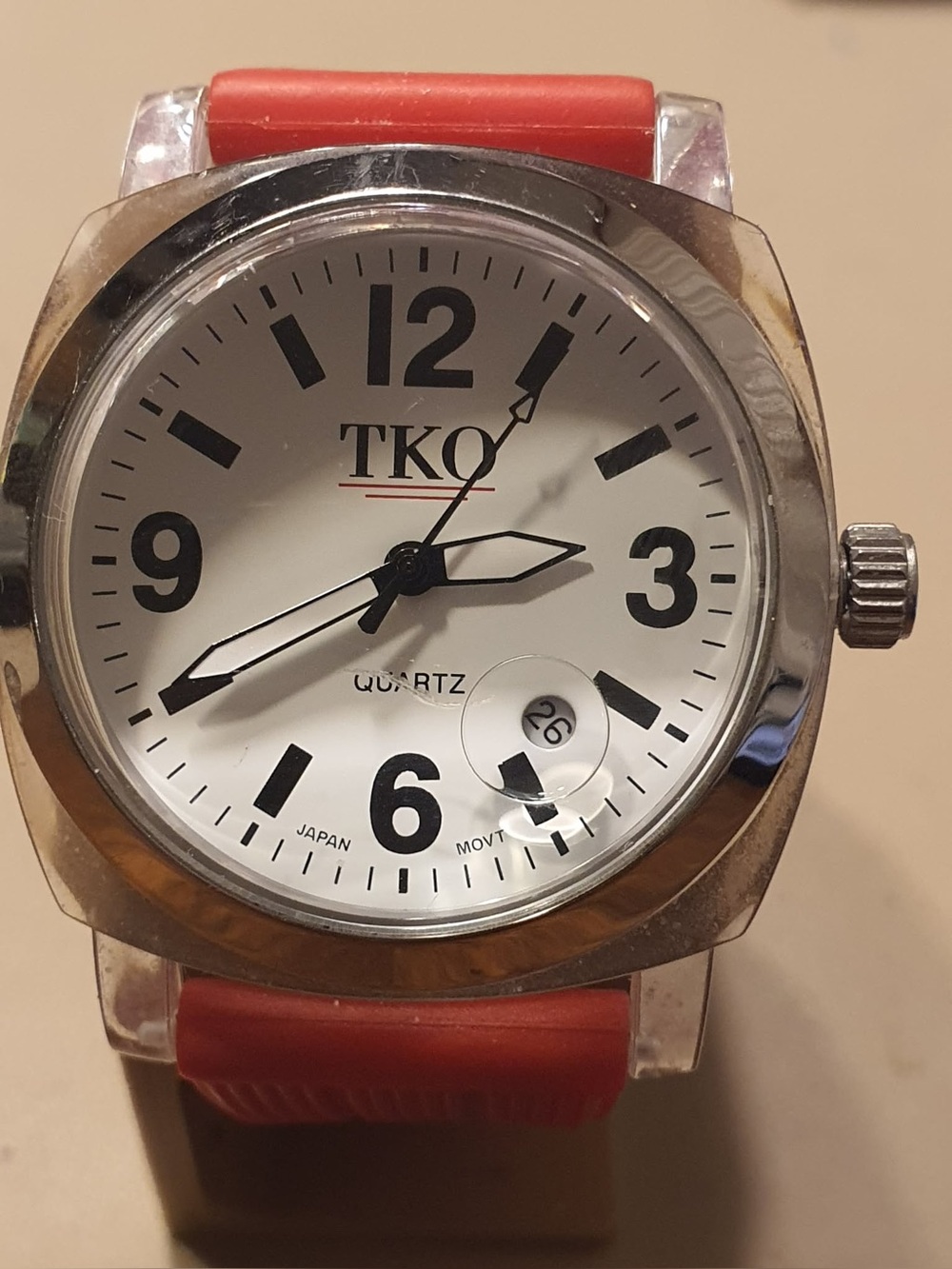 🦋10/$20🦋 TKO Orlogi Silver/White Rubber Strap Women's Watch w/Date